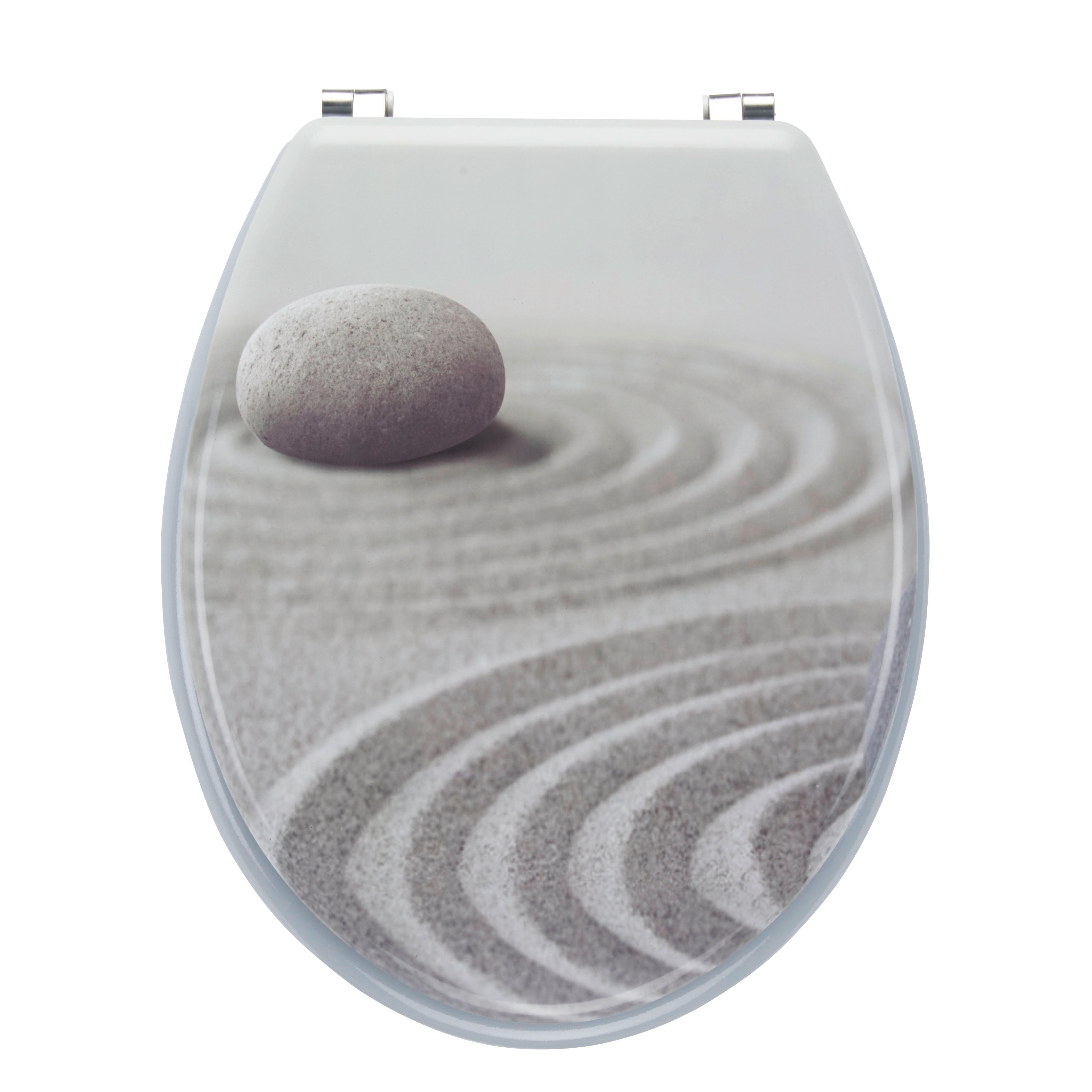 WC-SITZ Hellgrau  - Hellgrau, Basics, Kunststoff (45/36/5cm)