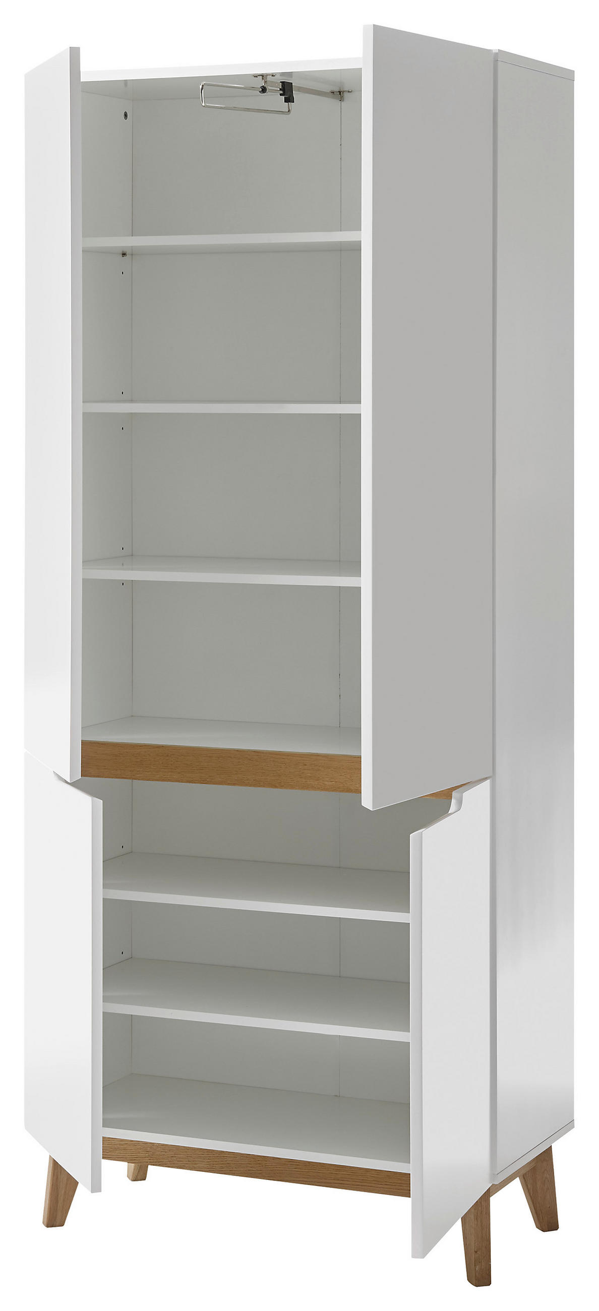 GARDEROBENSCHRANK Cervo  in 85/196/40 cm  - Weiss/Eichefarben, Design, Holz/Holzwerkstoff (85/196/40cm)