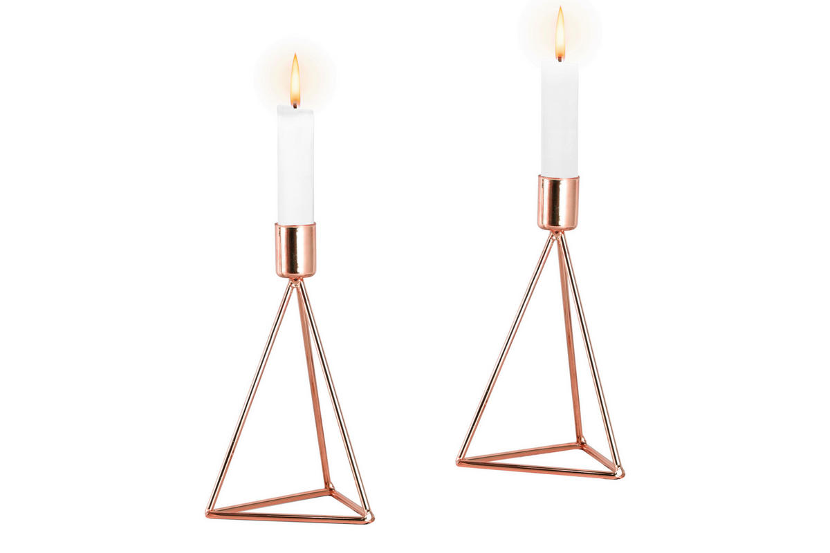 Set De Suporturi Lumânări - arămiu, Basics, metal (9,5/16,5cm) - Echtwerk