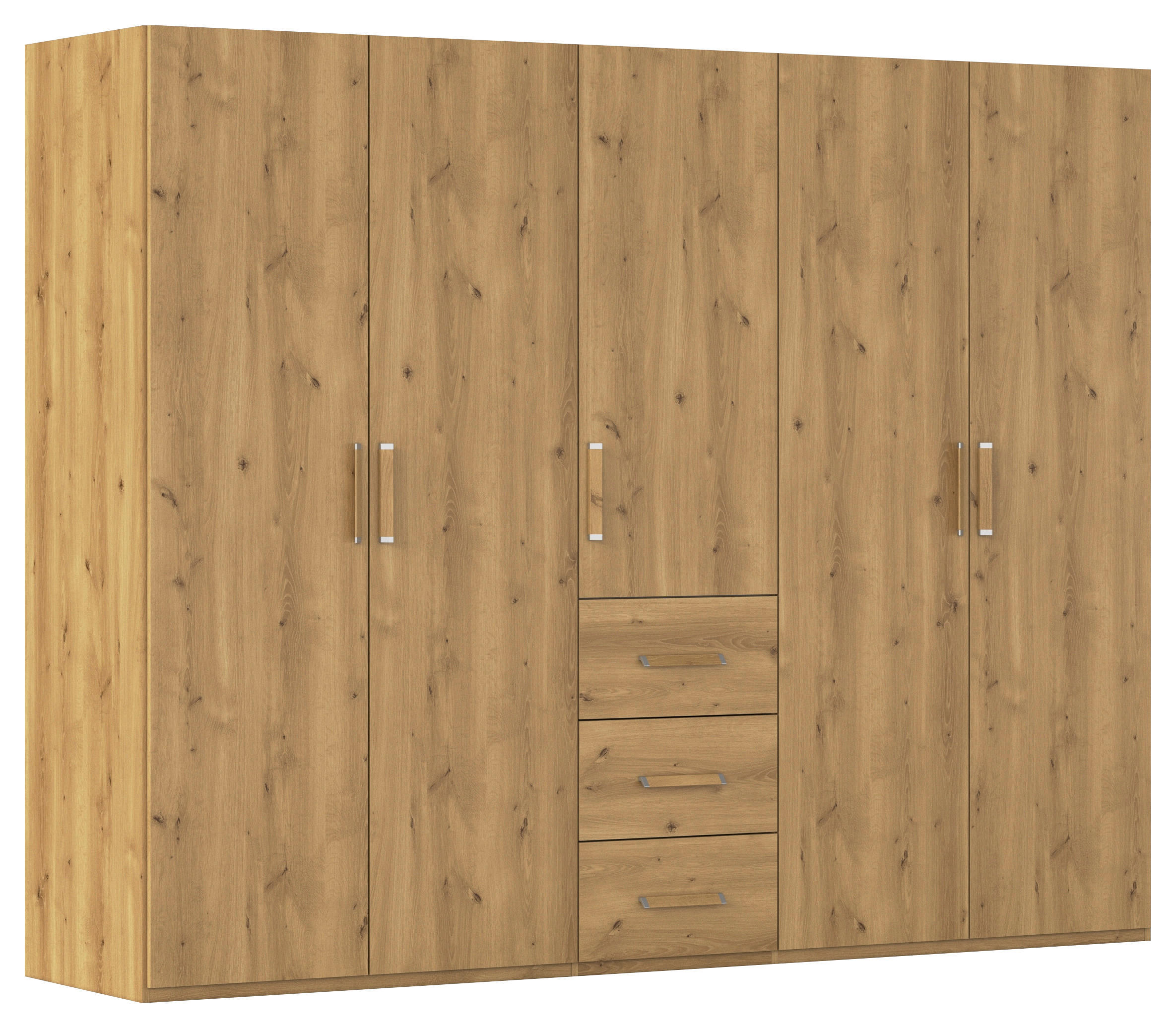 DREHTÜRENSCHRANK 251/197/60 cm 5-türig Eichefarben  - Eichefarben, Design, Holzwerkstoff/Kunststoff (251/197/60cm) - Novel