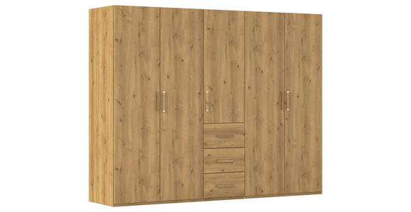 DREHTÜRENSCHRANK in Eichefarben - Eichefarben, Design, Holzwerkstoff/Kunststoff (251/197/60cm) - Novel