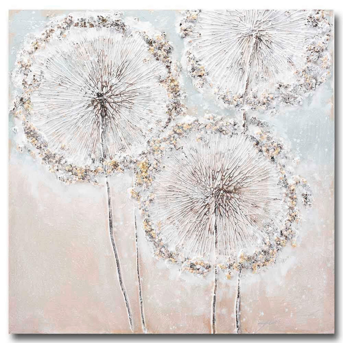 OLEJOMAĽBA, 100/100 cm - biela/béžová, Basics, drevo (100/100cm)