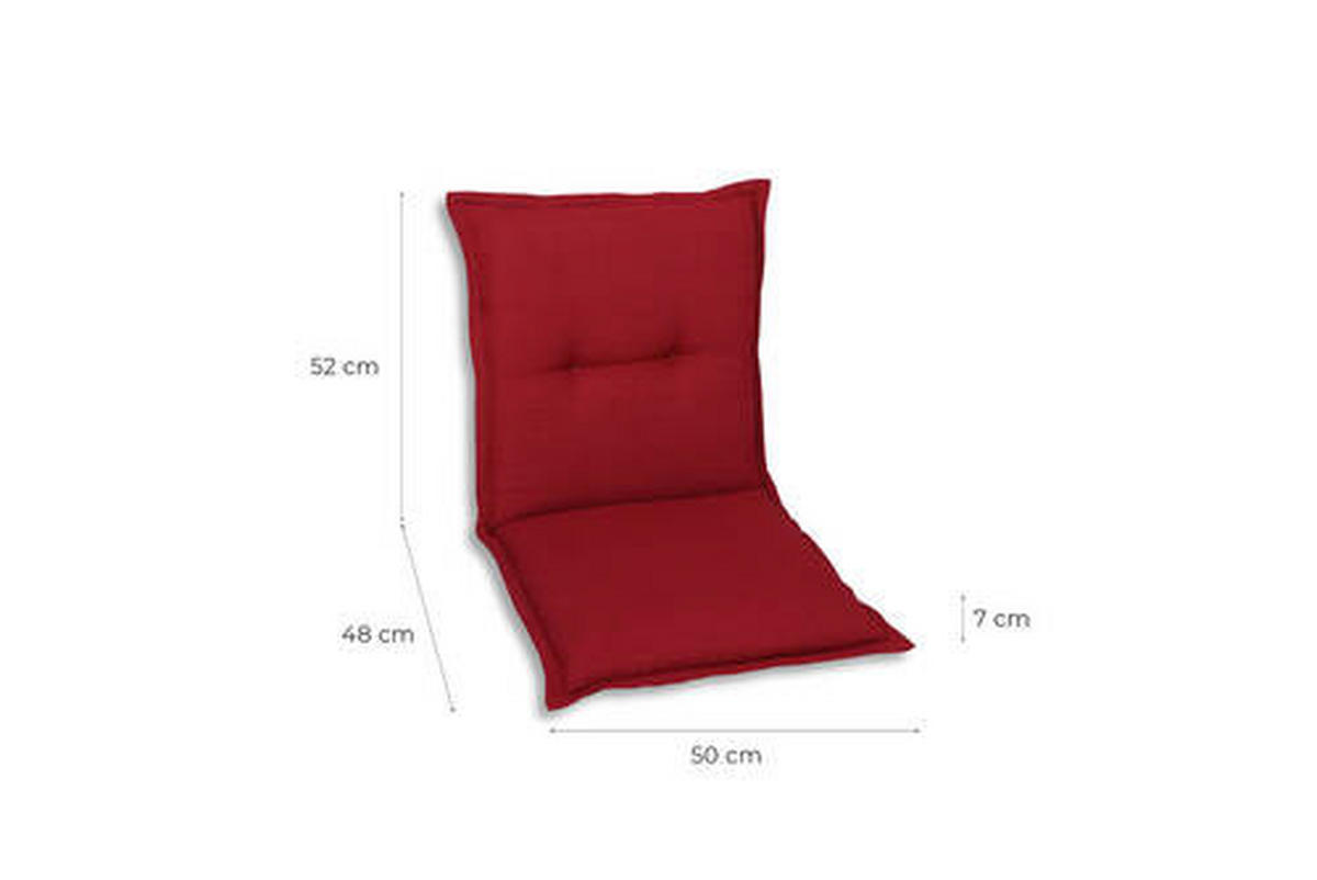 SESSELAUFLAGENSET Uni  - Kirschrot, Basics, Textil (50/7/100cm)