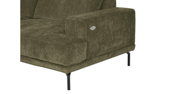 ECKSOFA Grün Chenille Kopfteilverstellung, Sitztiefenverstellung  - Schwarz/Grün, Design, Textil/Metall (243/307cm) - Xora