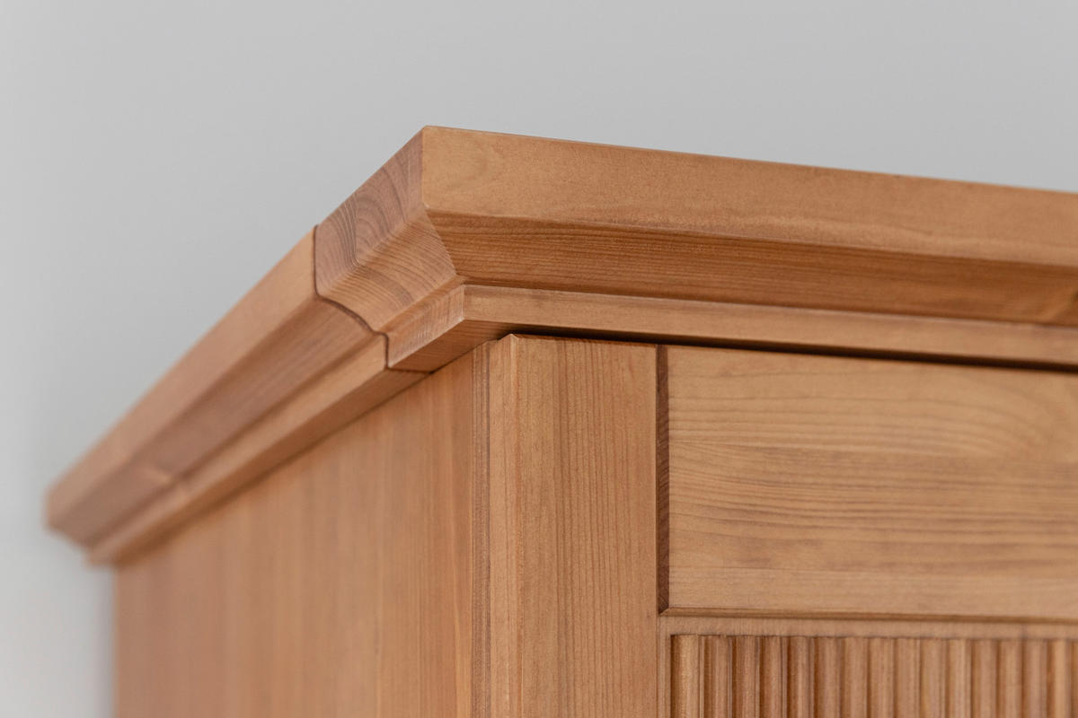 KLEIDERSCHRANK 189/213/63 cm,  in Eichefarben, 3 Tür(en)-türig  - Eichefarben/Silberfarben, KONVENTIONELL, Holz/Metall (189/213/63cm) - Linea Natura