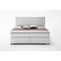 BOXSPRINGBETT Lederlook 180/200 cm INKL. Matratze, Topper - Alufarben/Weiß, Design, Textil/Metall (180/200cm) - Xora