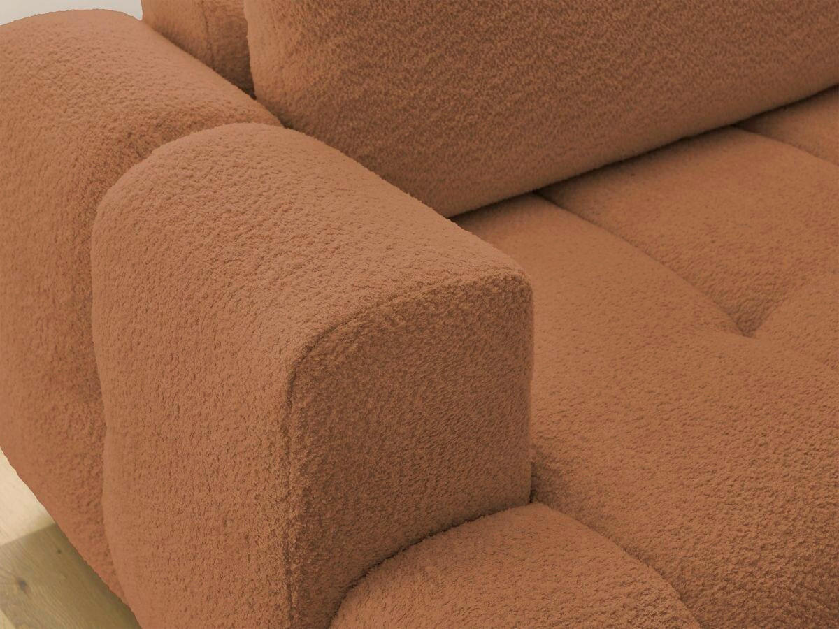 ECKSCHLAFSOFA EVEREST Bouclé Orange  inkl. Rückenkissen, Schlaffunktion  - Schwarz/Orange, MODERN, Kunststoff/Textil (282/204cm)