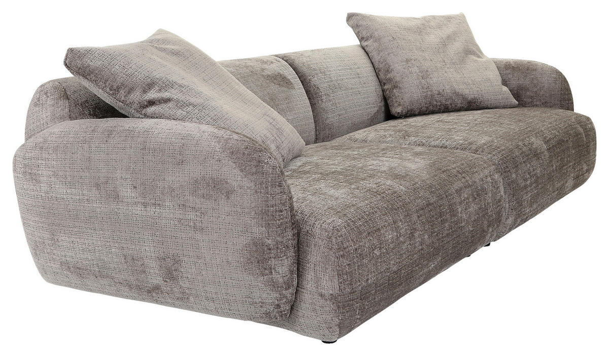 BIGSOFA Chenille Dunkelgrau  - Dunkelgrau/Schwarz, MODERN, Kunststoff/Textil (270/112/125cm) - Carryhome