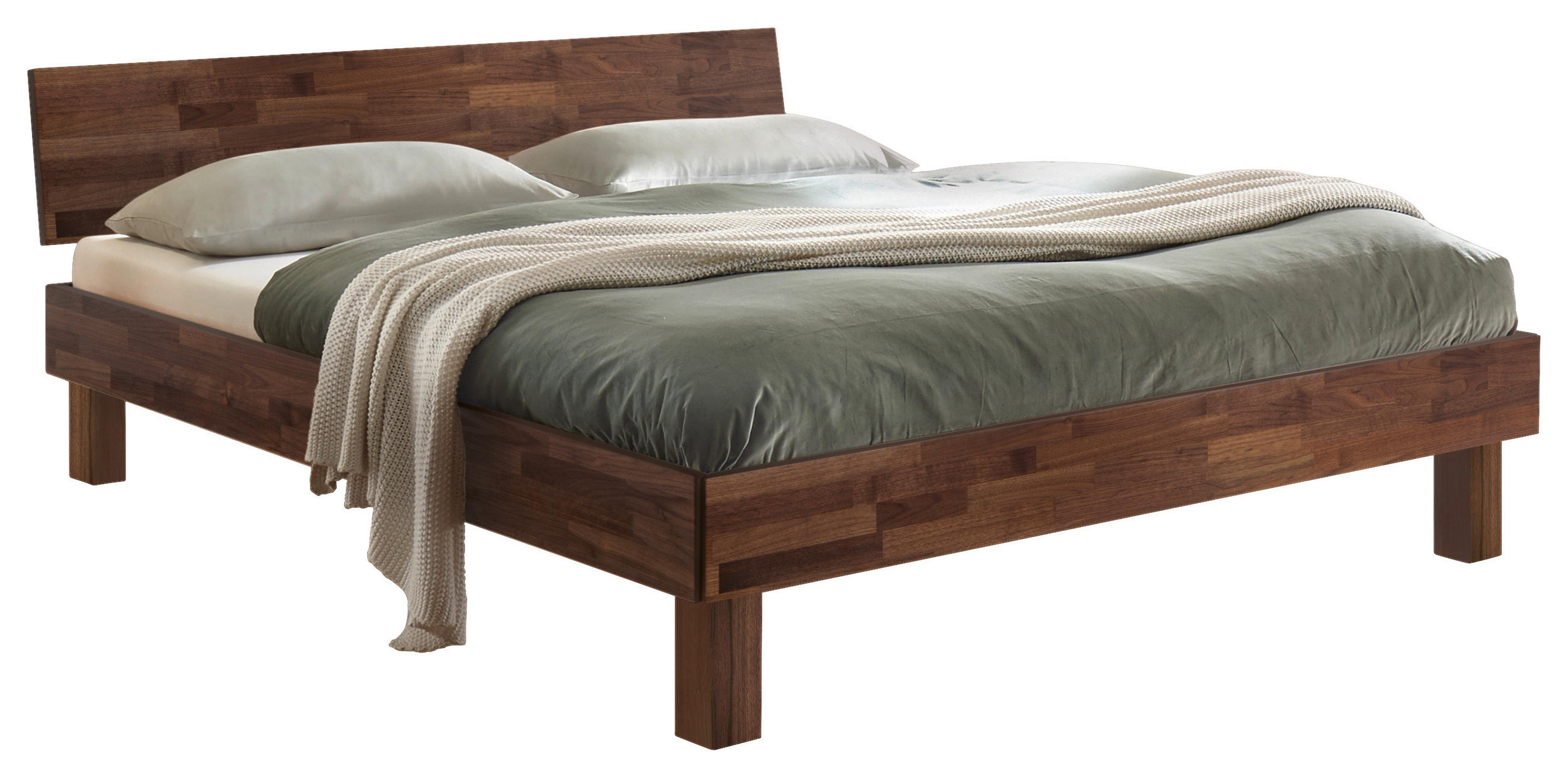 BETT 90/200 cm  in Nussbaumfarben  - Nussbaumfarben, Natur, Holz (90/200cm) - Hasena