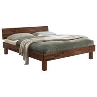 BETT 180/200 cm,  in Nussbaumfarben,  - Nussbaumfarben, Natur, Holz (180/200cm) - Hasena