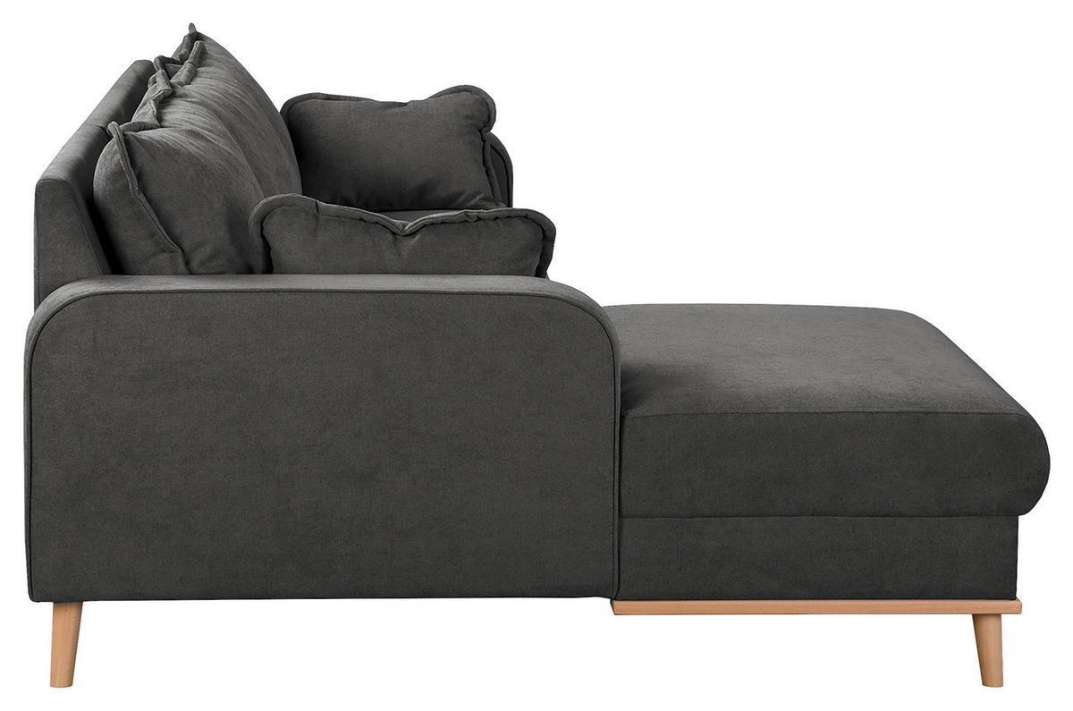 ECKSOFA in Mikrofaser Beige  - Wengefarben/Beige, Design, Holz/Textil (150/230cm) - Livetastic