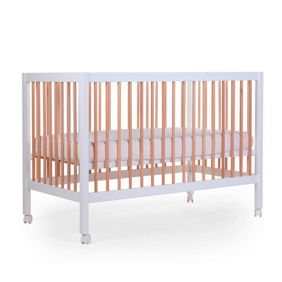 GITTERBETT    - Weiß/Baltimorefarben, Basics, Holz (122/74/120cm) - Childhome