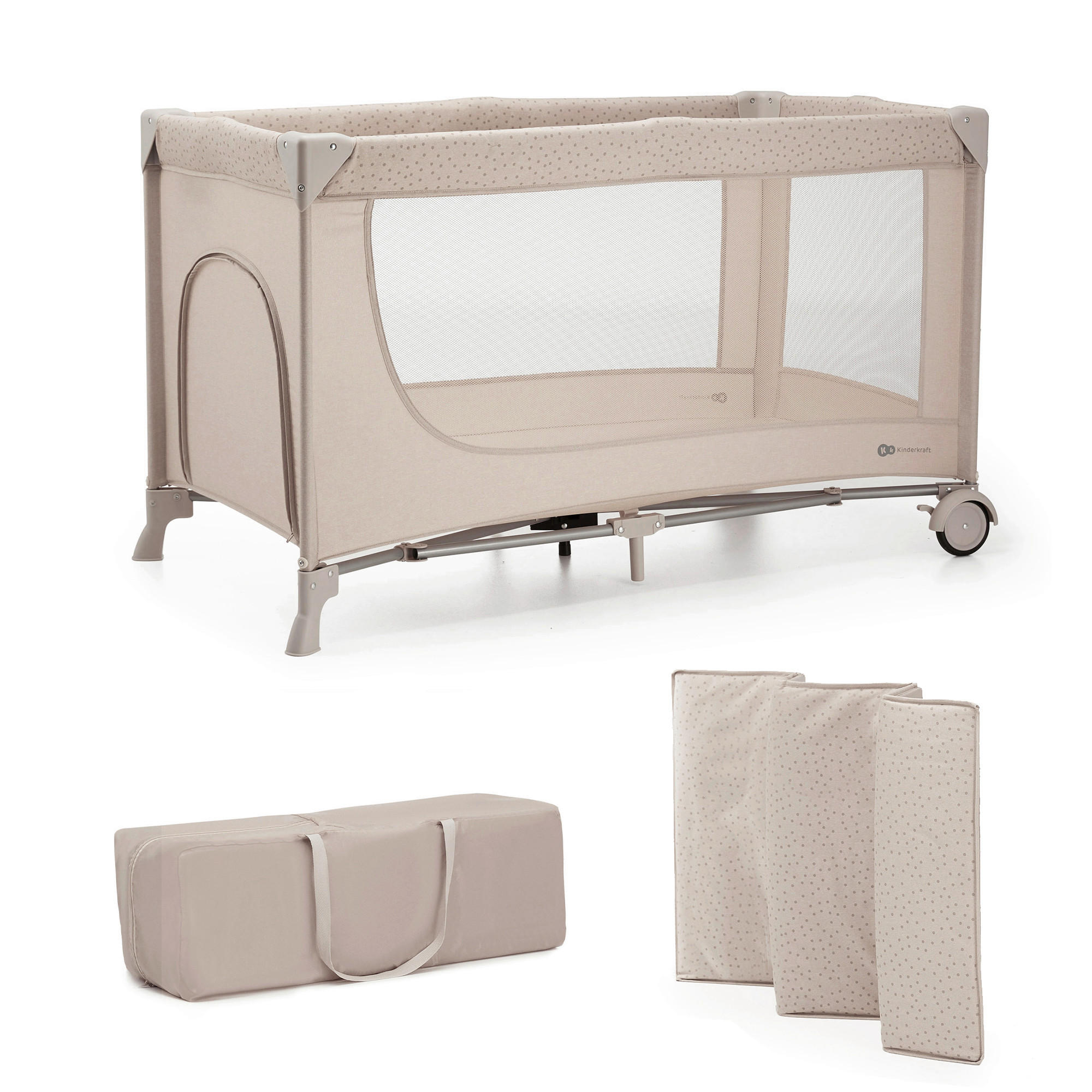 REISEBETT Joy 2   - Beige, Basics (60/120cm) - Kinderkraft