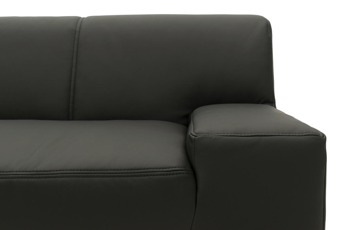 CloseUp von MID.YOU ECKSOFA Schwarz Lederlook.