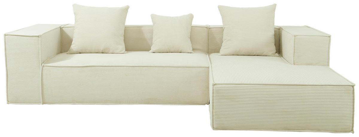 ECKSOFA in Cord Beige   - Beige, Design, Textil (270/60/100cm) - P & B