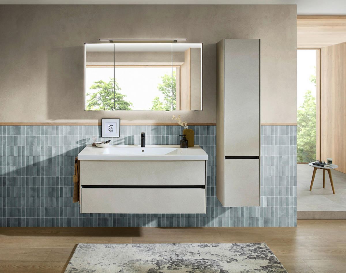 WASCHTISCHKOMBI 121 cm  - Sandfarben/Weiß, Design, Keramik/Holzwerkstoff (121cm) - Dieter Knoll