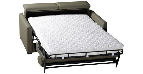 SCHLAFSOFA  in Mikrofaser Khaki  - Khaki/Schwarz, Design, Holz/Textil (184/85/97cm) - Novel