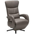 RELAXSESSEL in Leder Grau  - Grau, Design, Leder/Metall (67/108/77cm) - Cantus