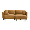 ECKSOFA in Velours Gelb  235/165 cm  - Gelb/Schwarz, Design, Holz/Textil (235/165cm) - Ti'me