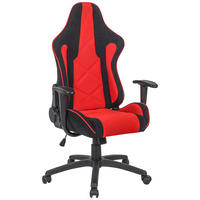 GAMING STOL umetna masa, tekstil rdeča, črna  - rdeča/črna, Design, umetna masa/tekstil (64/120-130/51cm) - Novel