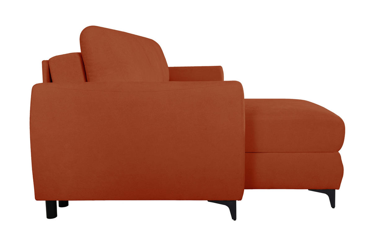 ECKSOFA Moli Rostfarben Bouclé  - Rostfarben/Schwarz, Design, Textil/Metall (236/148cm) - MID.YOU