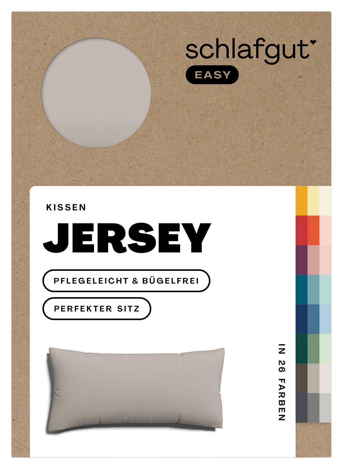 KOPFKISSENBEZUG EASY JERSEY 40/80 cm  - Taupe, Basics, Textil (40/80cm) - Schlafgut