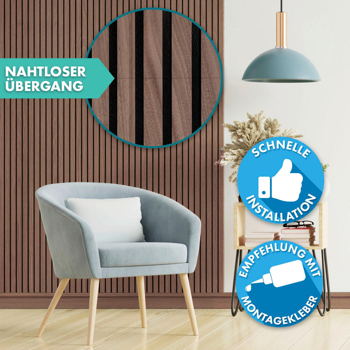 AKUSTIKPANEEL 60/60 cm  - Walnussfarben, Basics, Holzwerkstoff (60/60cm)