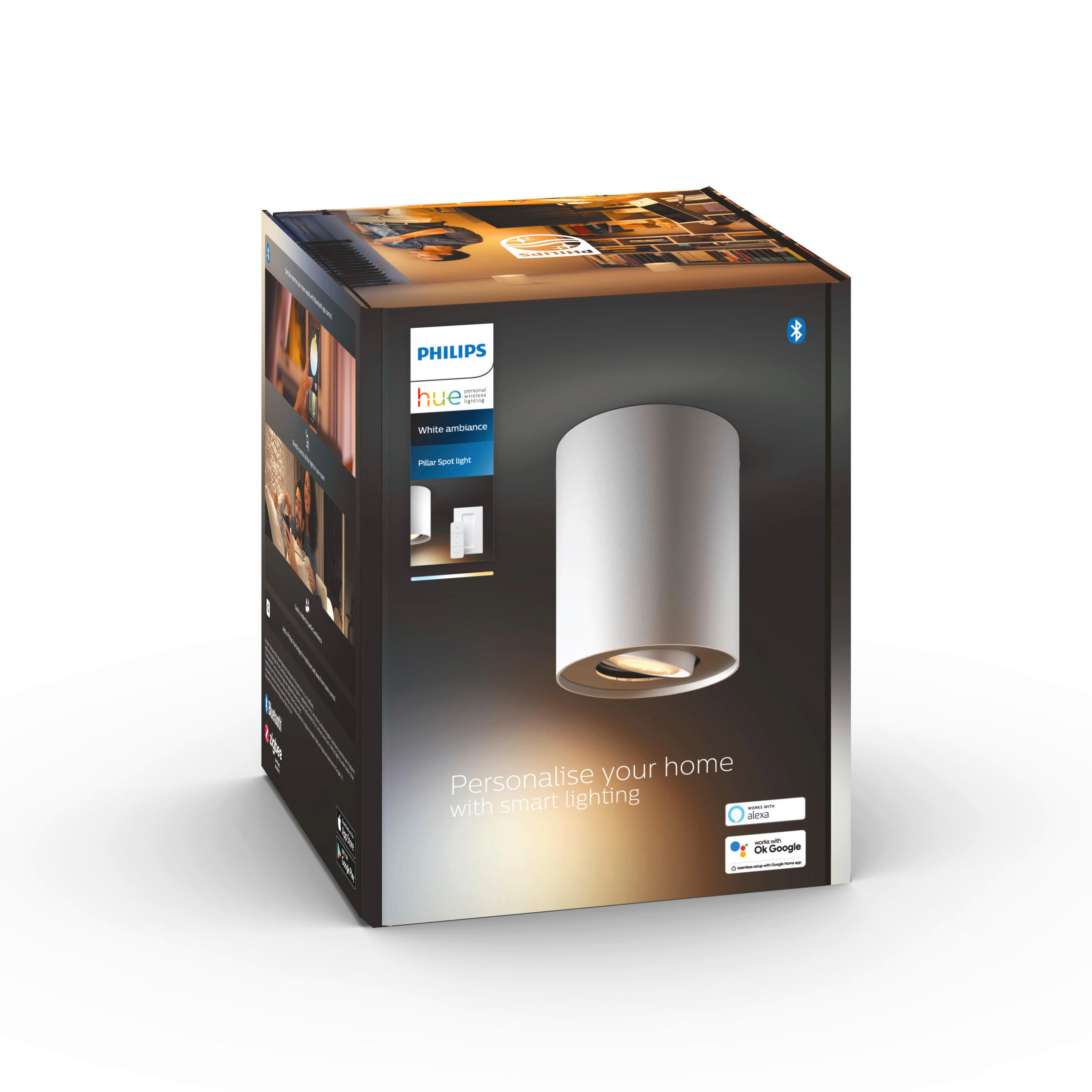 LED-STRAHLER Pillar 10,3/12/10,3 cm   - Weiß, Basics, Metall (10,3/12/10,3cm) - Philips HUE