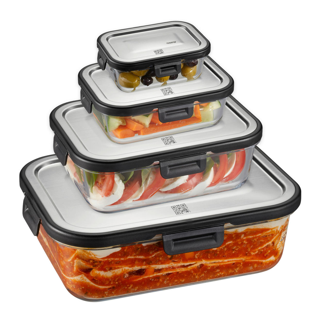 FRISCHHALTEDOSE MILO 1,5 L  - Edelstahlfarben/Transparent, KONVENTIONELL, Glas/Kunststoff (23,2/17,7/7,5cm) - Gefu