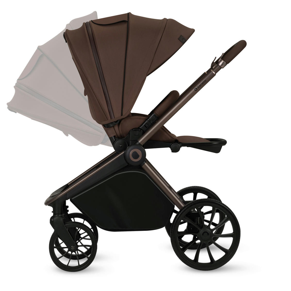 KINDERWAGENSET Mika Plus 3 in 1  - Schwarz/Mokka, Basics, Textil (93/62/110cm) - Lionelo
