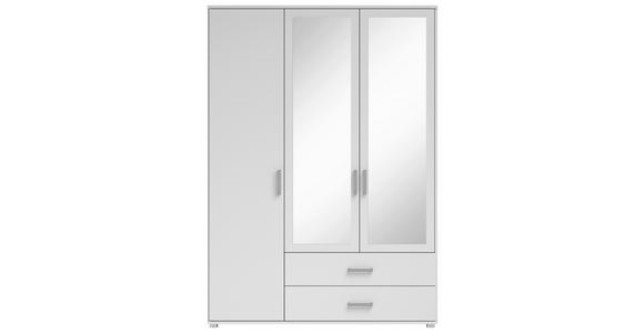 KLEIDERSCHRANK  in Weiß  - Alufarben/Weiß, KONVENTIONELL, Glas/Holzwerkstoff (125/190/51cm) - Carryhome