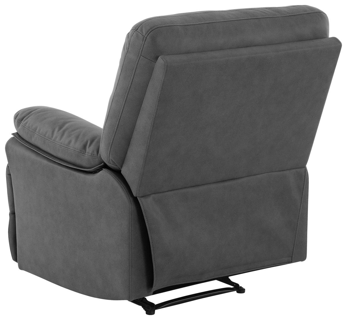 RELAXSESSEL Mikrofaser    - Schwarz/Grau, KONVENTIONELL, Textil/Metall (89/99.5/94cm) - Livetastic