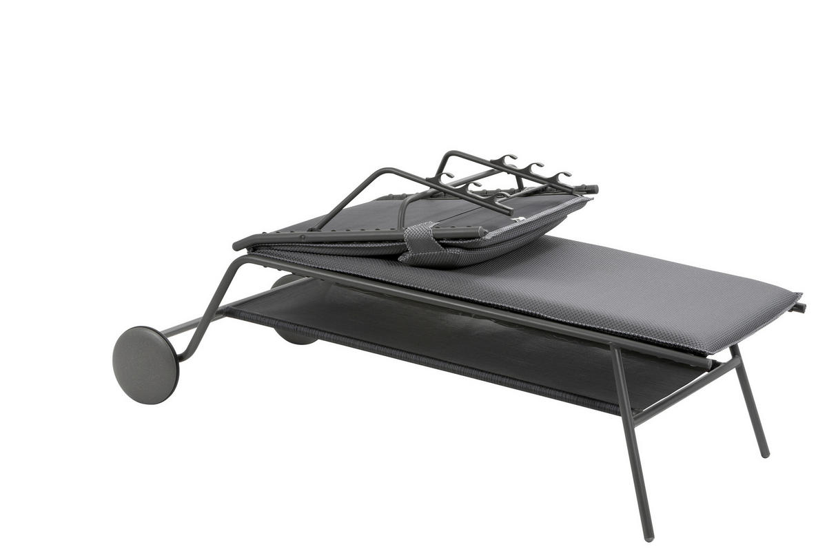 GARTENLIEGE 80/48/200 cm  - Grau, Basics, Textil/Metall (80/48/200cm) - Lafuma Mobilier