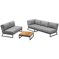 LOUNGEGARNITUR 218/218 cm Aluminium  - Anthrazit/Hellgrau, Basics, Textil/Metall (218/218cm) - Kettler