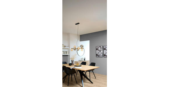 LED-HÄNGELEUCHTE 86,6/36/120 cm - Goldfarben/Bernsteinfarben, LIFESTYLE, Glas/Metall (86,6/36/120cm) - Dieter Knoll