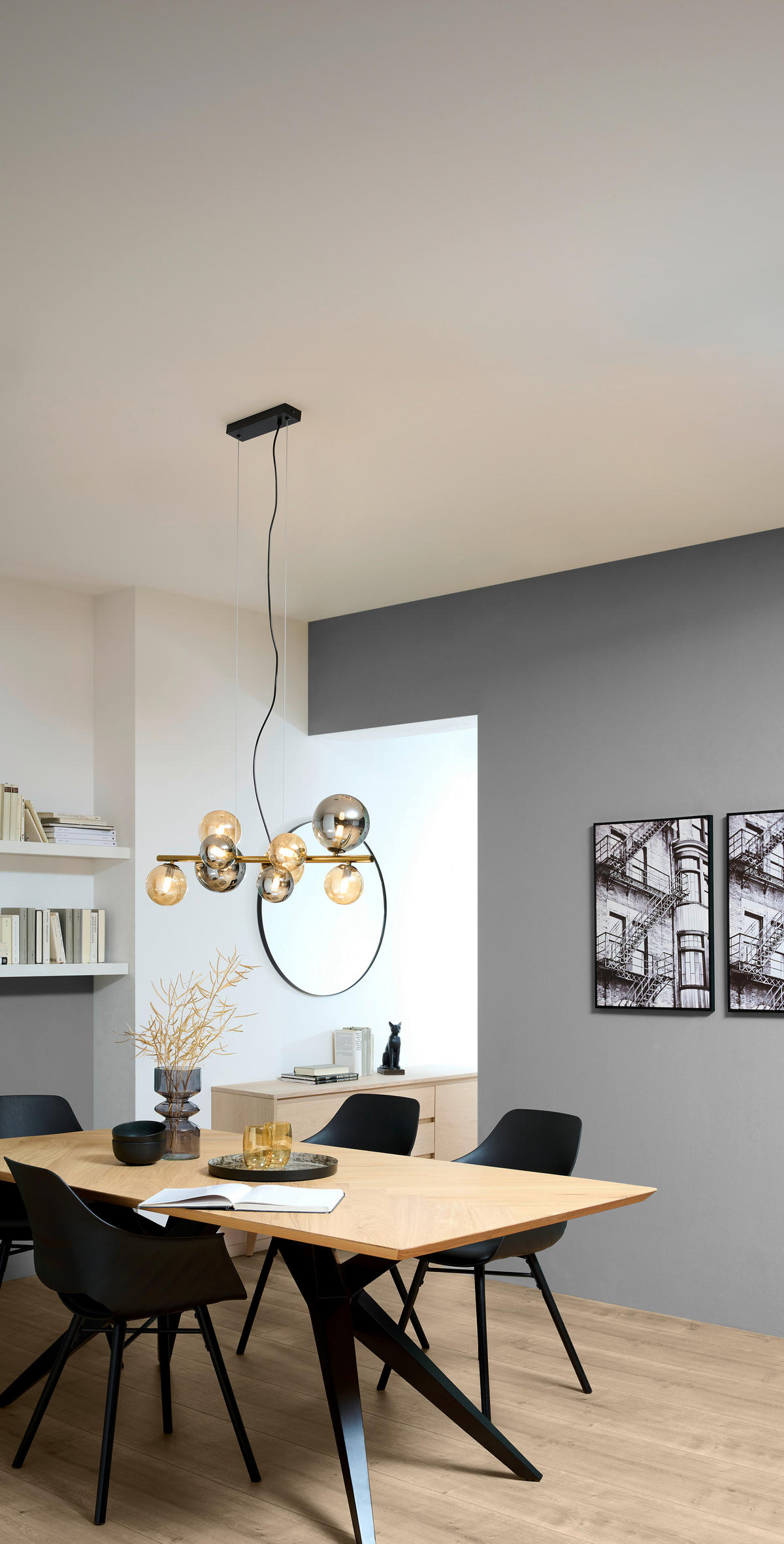 LED-HÄNGELEUCHTE 86,6/36/120 cm    - Goldfarben/Bernsteinfarben, Lifestyle, Glas/Metall (86,6/36/120cm) - Dieter Knoll