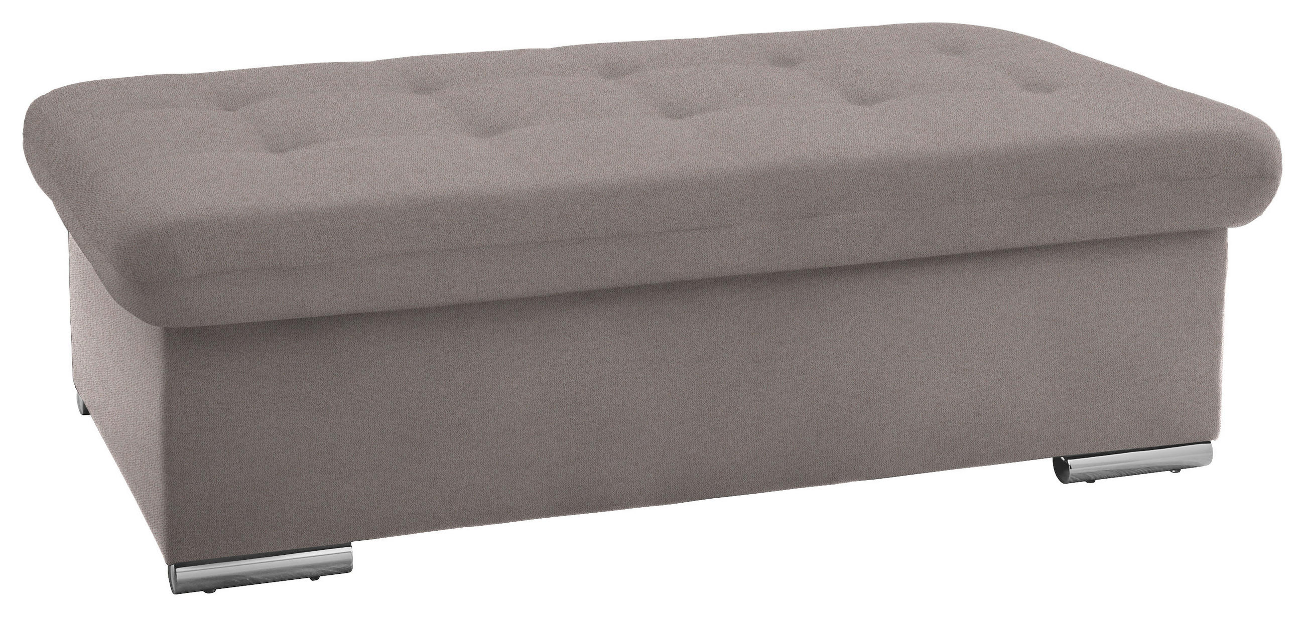 HOCKER in Textil Taupe  - Taupe/Silberfarben, Design, Textil/Metall (137/43/74cm) - Cantus