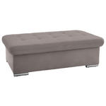 HOCKER in Textil Taupe  - Taupe/Silberfarben, Design, Textil/Metall (137/43/74cm) - Cantus