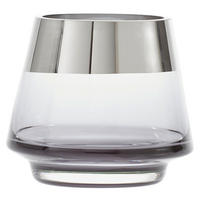 WINDLICHT Grau, Silberfarben, Chromfarben 10/9 cm  - Chromfarben/Silberfarben, LIFESTYLE, Glas (10/9cm) - Ambia Home