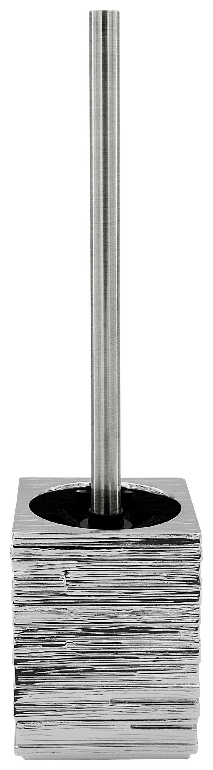 WC KEFA SO STOJANOM - svetlosivá/chrómová, Basics, kov/plast (9,5/38,5/9,5cm) - Sadena