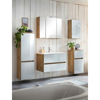 BADEZIMMER  in 160 cm  - Eichefarben/Weiß, KONVENTIONELL, Glas/Holzwerkstoff (160cm) - Held