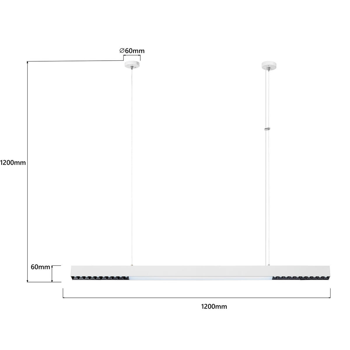 LED-HÄNGELEUCHTE Cali 120/120/6 cm  - Weiß, Design, Metall (120/120/6cm)