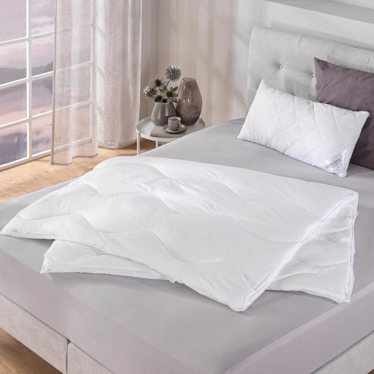 VIERJAHRESZEITENDECKE  Oviedo 155/220 cm  - Weiß, KONVENTIONELL, Textil (155/220cm) - Sleeptex
