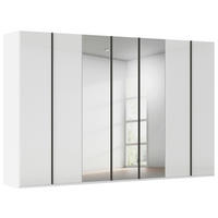 DREHTÜRENSCHRANK 350/223/61 cm,  in Weiß, 7-türig  - Graphitfarben/Weiß, Basics, Glas/Holzwerkstoff (350/223/61cm) - Novel