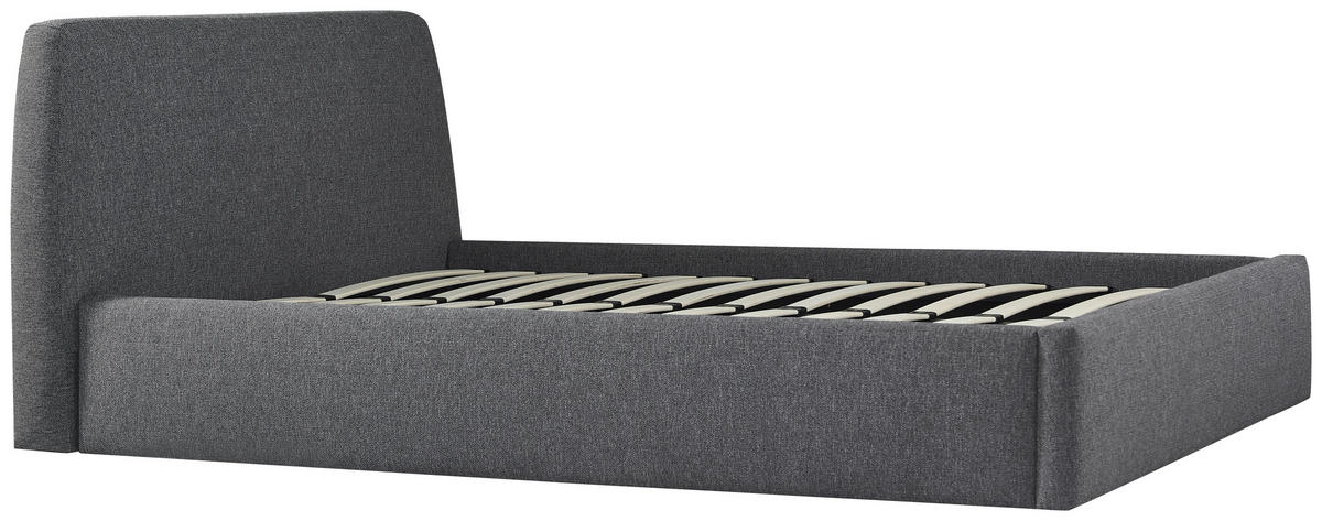 POLSTERBETT Lattenrost, Bettkasten Grau 180/200 cm  - Schwarz/Naturfarben, MODERN, Holz/Kunststoff (180/200cm) - Livetastic