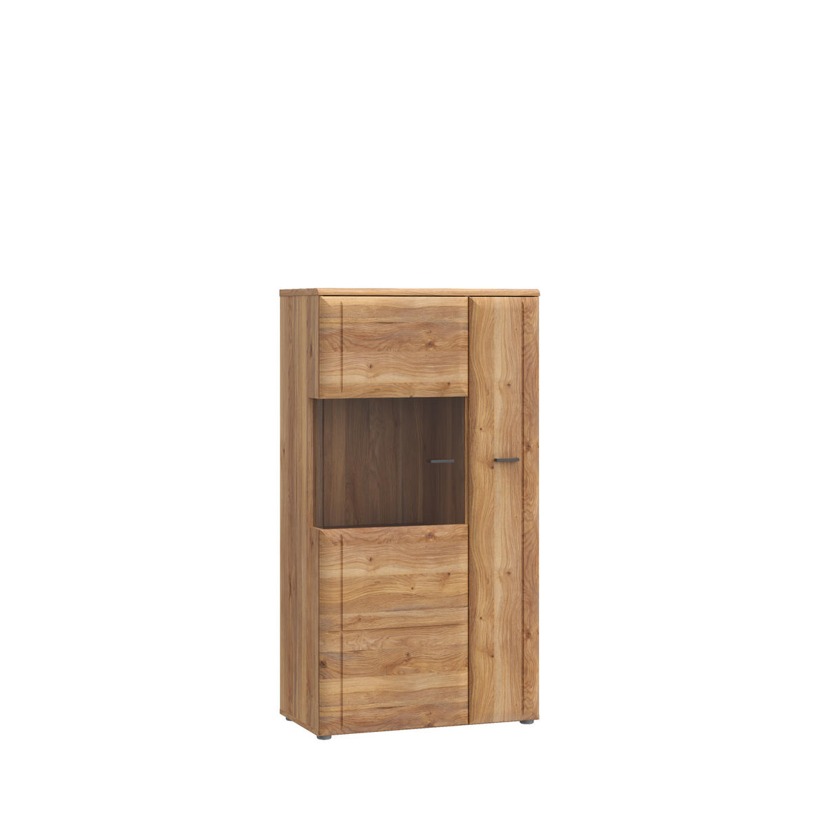 VITRINA, barve hrasta - siva/barve hrasta, Moderno, kovina/umetna masa (75,1/140/41,8cm) - Hom`in