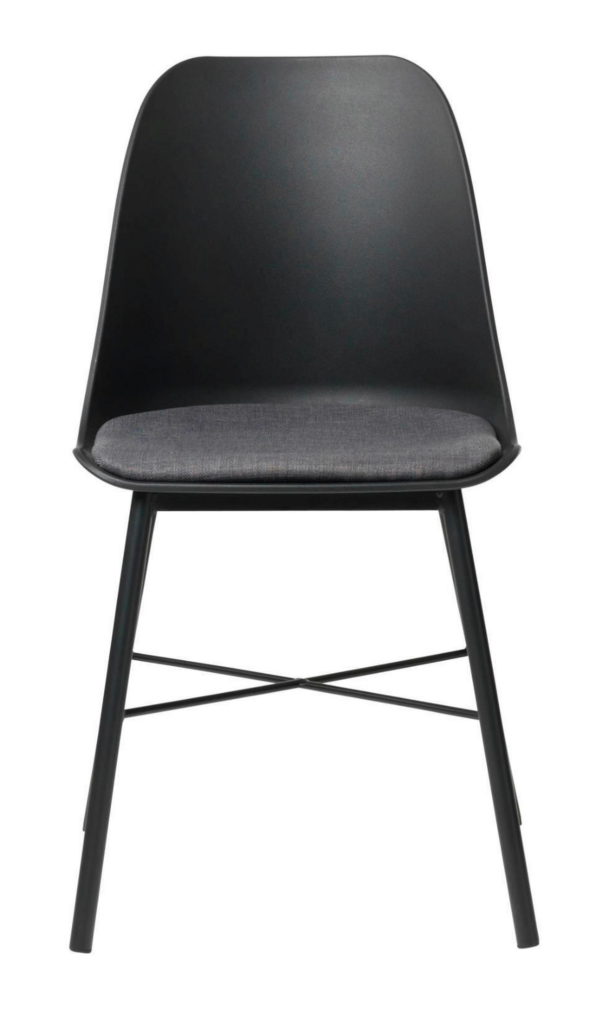 STUHL-SET 2 Stück  in matt  - Schwarz/Grau, MODERN, Kunststoff/Textil (47/83/54cm) - Livetastic