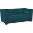 DREISITZER-SOFA Mikrofaser Petrol - Wengefarben/Petrol, Trend, Holz/Textil (208/84/98cm) - Carryhome