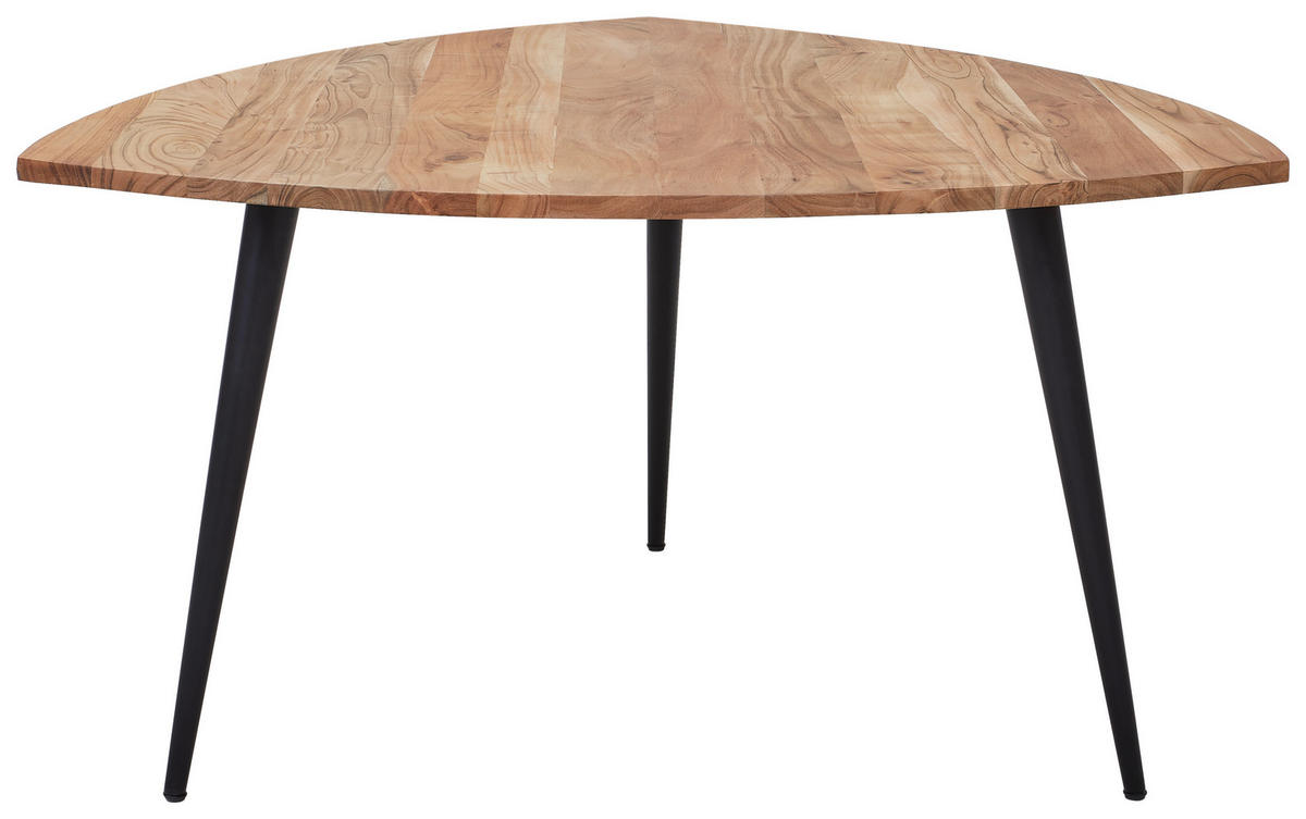 JEDÁLENSKÝ STÔL, akácia, čierna, farba akácie, 137/137/76 cm - čierna/farba akácie, Modern, kov/drevo (137/137/76cm) - Livetastic