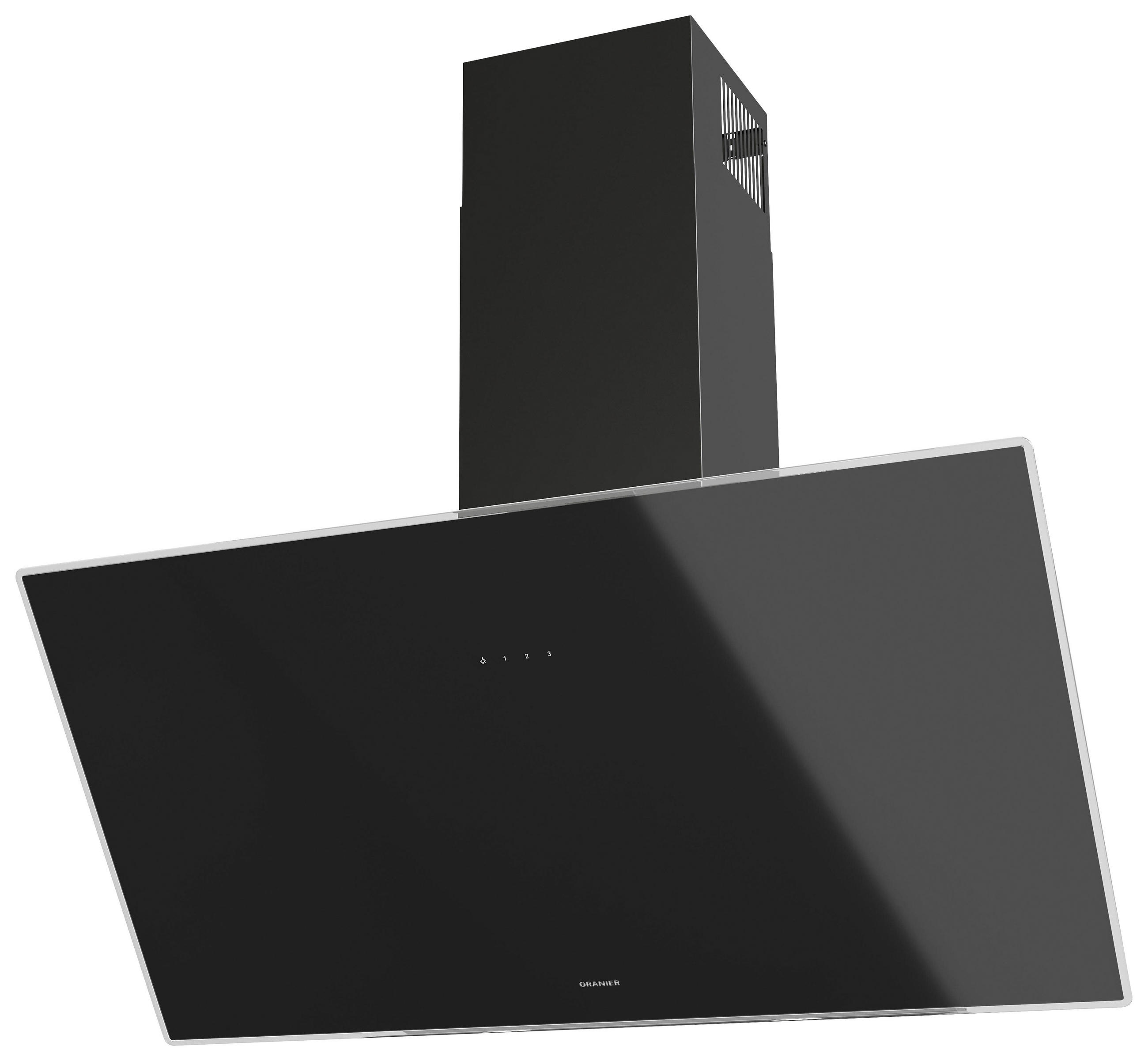 DUNSTABZUGSHAUBE LEA90S1  - Schwarz, Design, Glas/Metall (89,6/76,7-115,2/39,2cm) - Oranier